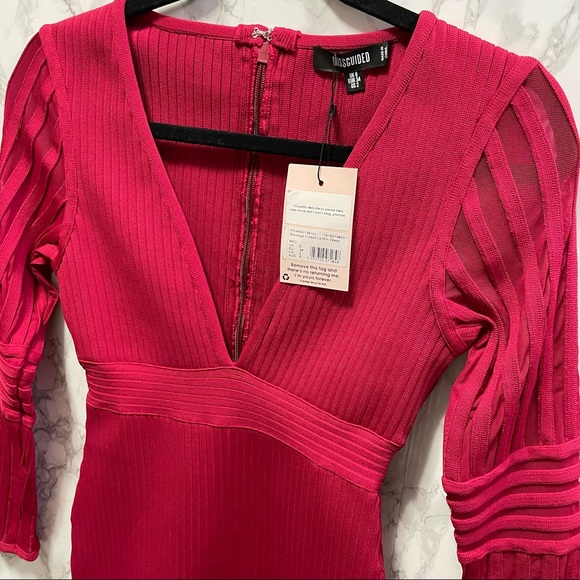 Missguided Red Low Neck Dress - Picture 3 of 6